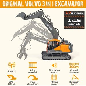 Excavadora De Control Remoto De Aleación Grande Para Niños