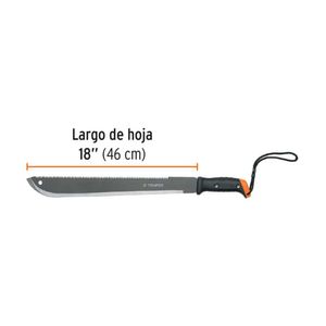 Machete Doble Filo 18" con Correa Funda de Cartón Truper 15893