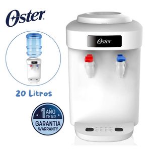 Dispensador de Agua Oster  20L con Caño de Agua Caliente y Fría Blanco