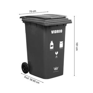 Tacho recolector 239 litros Vidrio