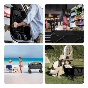 Carrito Mesa De Camping Playa Plegable Multiuso Negro