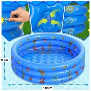 Piscina Inflable Grande Mundo Marino XXL Verde +Chisguete Mochila Patito