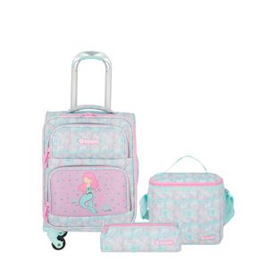 Pack Mochila Con Ruedas + Lonchera + Cartuchera Xtrem Speedy  Aqua