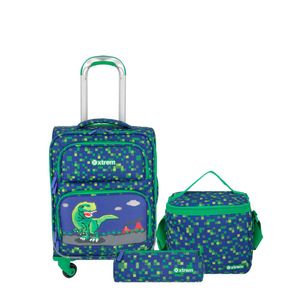 Pack Mochila Con Ruedas Carry On + Lonchera + Cartuchera Xtrem Speedy 5Xt Azul