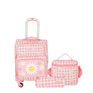 Pack Mochila Con Ruedas Carry On + Lonchera + Cartuchera Xtrem Speedy 5Xt Rosado