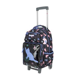 Pack Mochila Con Ruedas + Lonchera + Cartuchera Xtrem Run  Negro Matte
