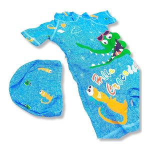 Ropa de Baño para Niño UV Dinosaurio Verde con Lentes de Sol