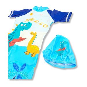 Ropa de Baño para Niño UV Dinosaurio Verde en Tabla de Surf