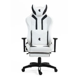 Silla Gamer Dreizt Devil Series Blanco Pro 180° Reclinable Con Posapies