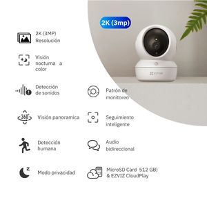 Cámara de seguridad inalámbrica H6C PRO 2K 3MP para interiores + Micro SD 64gb - Ezviz