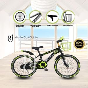 Bicicleta Deportiva Aro 20 Beautiful Ashvin II con Canasta Verde