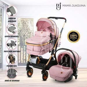 Coche Moises con Portabebé Ronda Plus II Rosa