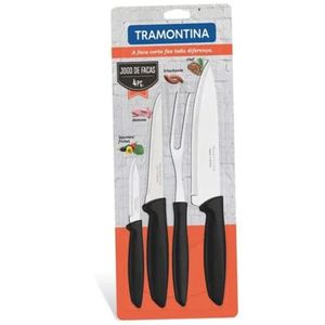 Jgo Cuchillos X 4 Pz Plenus Color Negro - Tramontina Acero Inox