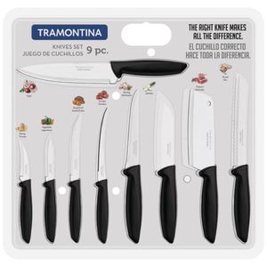 Jgo Cuchillos X 9 Pz Plenus - Blister - 23498050 - Tramontina Acero Inox