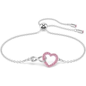 Pulsera Swarovski Hyperbola con símbolo de corazón e infinito, acabado en rodio