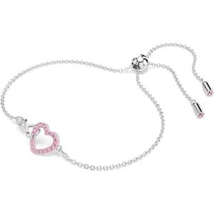 Pulsera Swarovski Hyperbola con símbolo de corazón e infinito, acabado en rodio