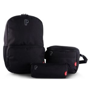 Pack Mochila Porta Maracay 3 Piezas Negro