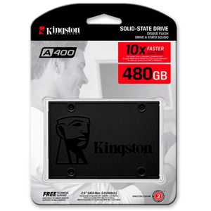 Unidad de Estado Solido Kingston A400, 480GB, SATA 6Gb/s, 2.5", 7mm.