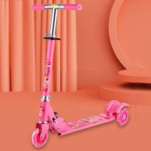 Scooter para Niños Rosado con Luces 3 Llantas Aluminio
