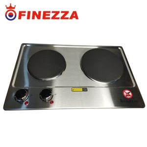 Cocina eléctrica Finezza 02 hornillas Acero inox Elegante mesa o empotrable