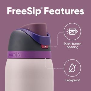 Botella Owala FreeSip acero inoxidable, aislada para deportes y viajes, con popote