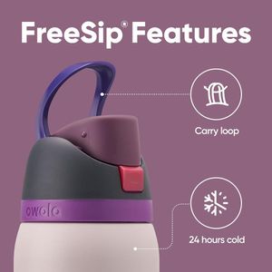 Botella Owala FreeSip acero inoxidable, aislada para deportes y viajes, con popote