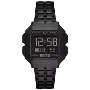 Reloj Puma Remix P5053 Digital Luz de Fondo Correa de Acero Inoxidable Negro
