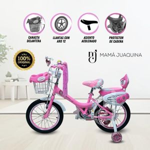 Bicicleta para Niñas Aro 12 Hi Lily II con Canasta Rosa