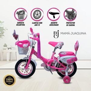 Bicicleta para Niñas Aro 12 Hi Lily II con Canasta Rosa Oscuro