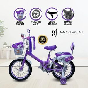 Bicicleta para Niñas Aro 12 Hi Lily II con Canasta Morado