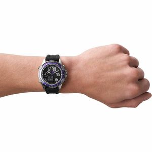 Reloj Fossil Garret FS5882 Digital Analógico Luz de Fondo Correa de Silicona Negro