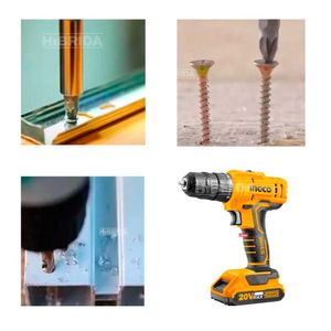 Taladro Atornillador Inalambrico 20v Ingco + 21 Accesorios