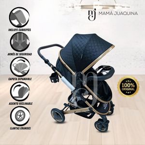 Coche Moises de Lujo Ebaby Lovy Baby con Portavaso Negro