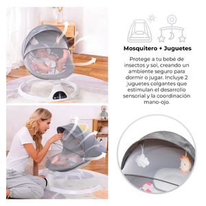 Mecedora para Bebe Automatica Bluetooth con Mosquitero