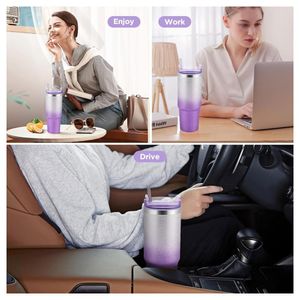 Vaso Tomatodo Botella Termico Escarchada 890ML Morada