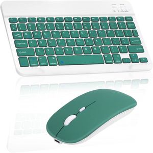 Teclado Mouse Super Delgado Verde Inalambrico