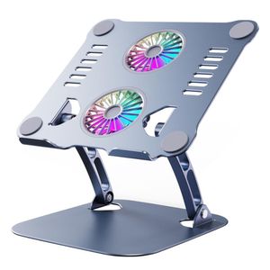Soporte de Aluminio BOSSNEY con 2 Ventiladores Laptop Tablets BS-6804