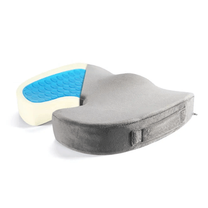 Pack cojin asiento u + reposapies gel espuma viscoelastica con funda