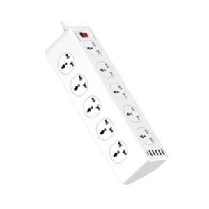 Supresor de Picos LDNIO SC10610 10 Tomas Universales 2 metros con 5 USB-A y 1 USB-C