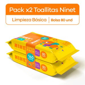 Pack 02 Toallitas Húmedas Ninet Limpieza Básica