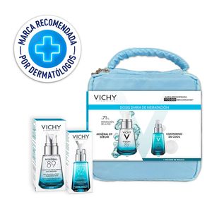 Pack Hidratación Vichy Mineral 89: Sérum facial + Contorno de ojos + Neceser
