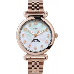 Reloj Timex Mujer TW2T89400 Elegante Perlado Fase Lunar - Oro Rosa