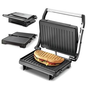 Mini Grill 2 en 1 Grill + Plancha de Asar 180°