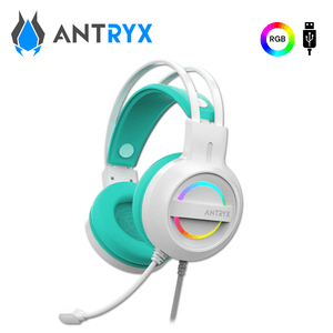 Audífono c/micrófono Antryx Iris W Turquesa 7.1 Virtual USB