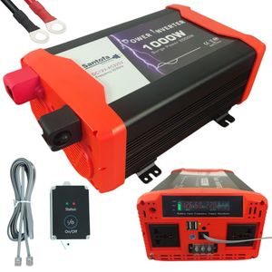 Inversor de Corriente 12v A 220v 1000w 2 Usb 2 Sockets Onda Pura Lcd