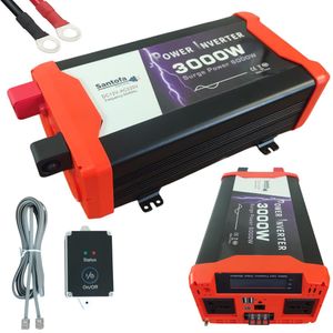 Inversor de Corriente 12v A 220v 3000w 2 Usb 2 Sockets Onda Pura Lcd