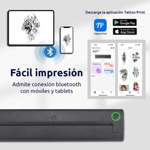 Impresora Portátil Térmica 210mm para Tatuajes y Hojas Térmicas Bluetooth Tp820 Android Ios