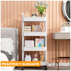 Carro Organizador Estante 4 Niv con Ruedas de Baño JK4