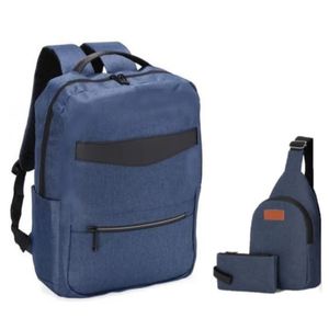 Mochila Morral Pack 3 en 1 Antirrobo Impermeable Porta Laptop Usb 4.0 - Azul
