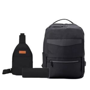 Mochila Morral Pack 3 en 1 Antirrobo Impermeable Porta Laptop Usb 4.0 - Negro